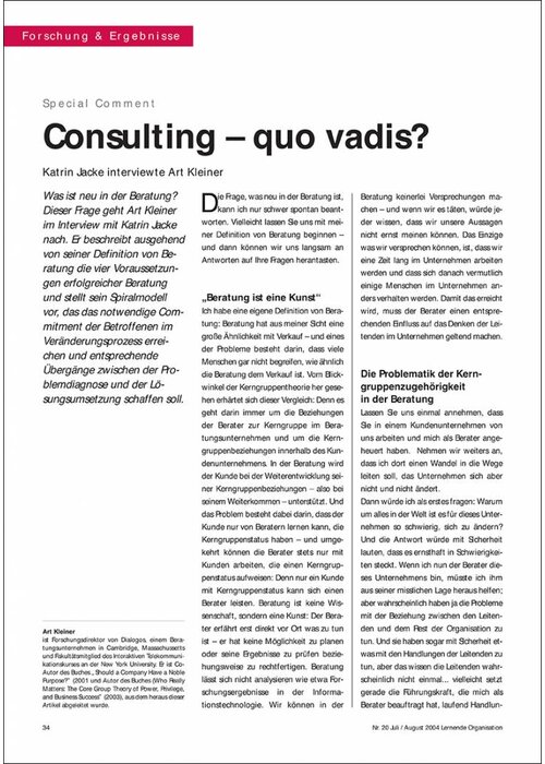 Consulting – quo vadis?