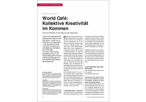 World Café: Kollektive Kreativität im Kommen
