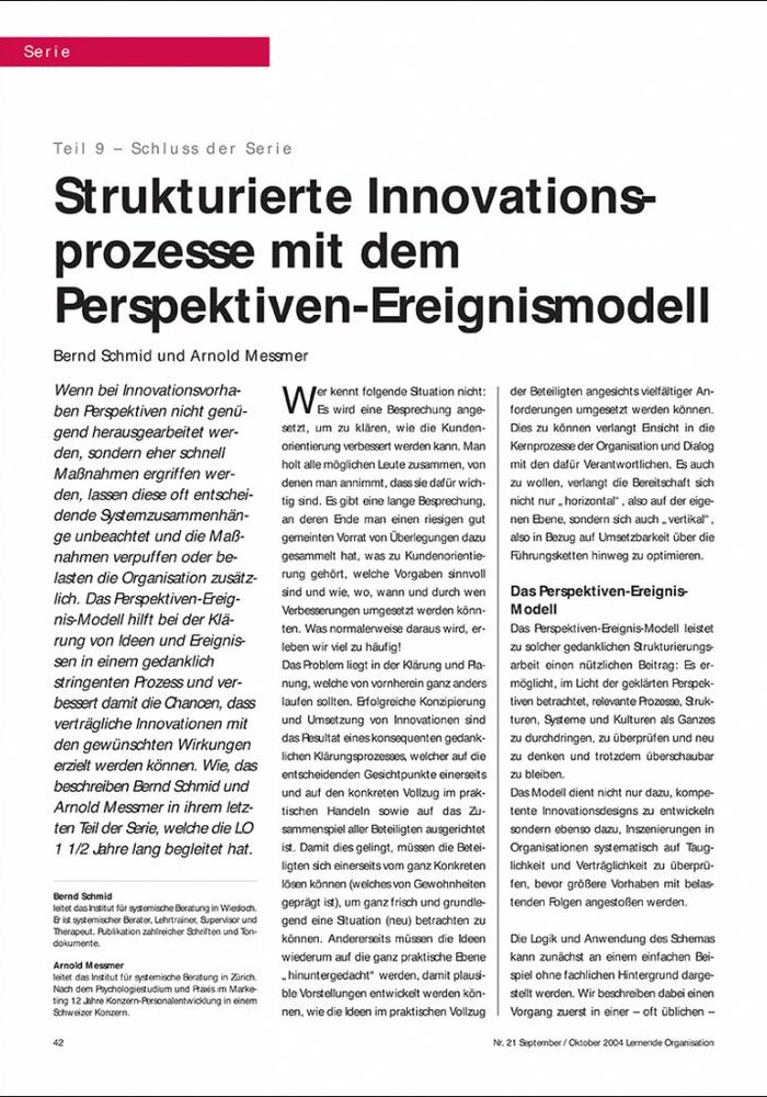 Strukturierte Innovationsprozesse mit dem Perspektiven-Ereignismodell