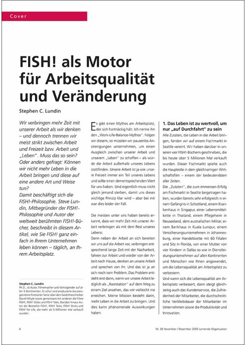 FISH! als Motor für Arbeitsqualität und Veränderung