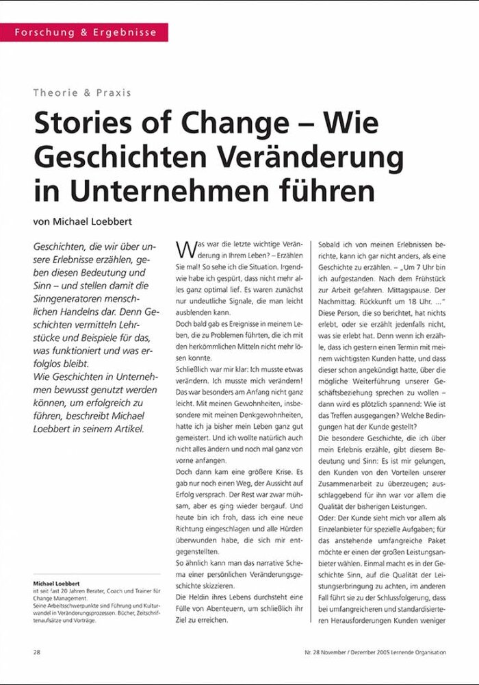 Stories of Change – Wie Geschichten Veränderung in Unternehmen führen
