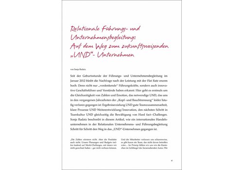 Relationale Führungs- und Unternehmensbegleitung: Auf dem Weg zum zukunftsweisenden „UND“- Unternehmen