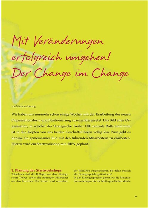 Mit Veränderungen erfolgreich umgehen! Der Change im Change