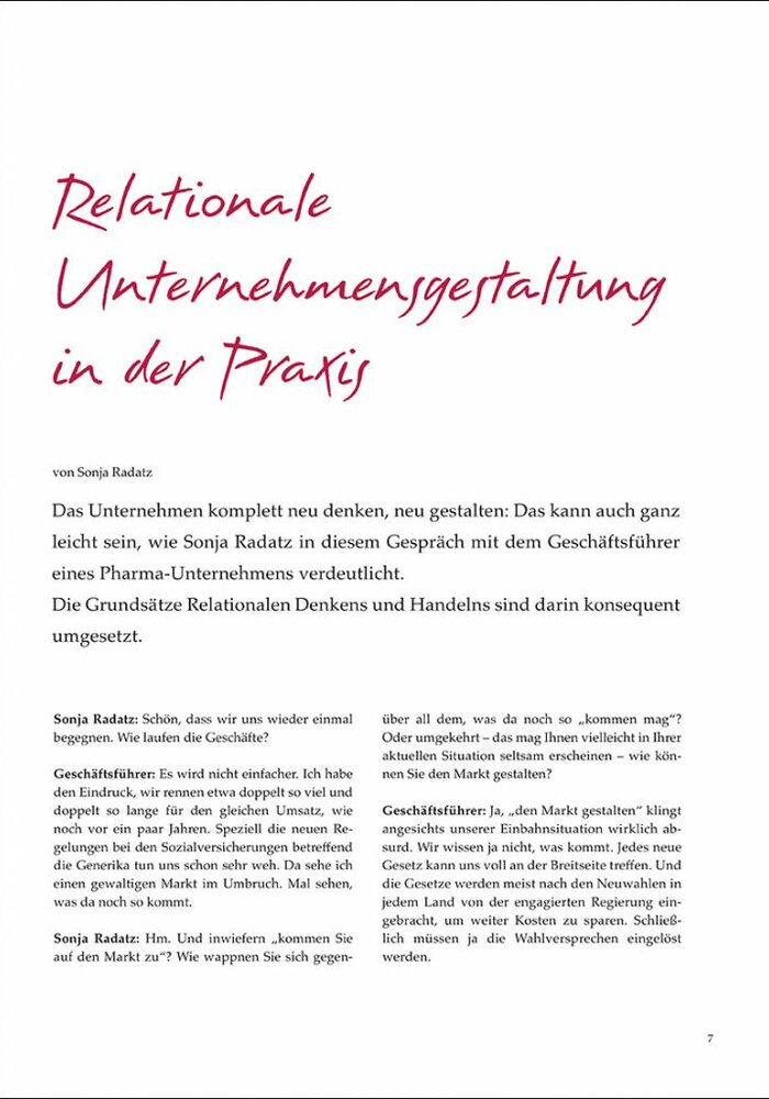 Relationale Unternehmensgestaltung in der Praxis