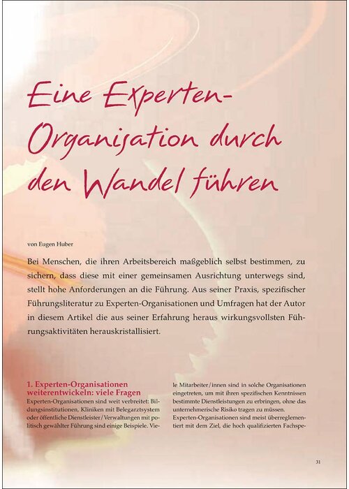 Eine Experten- Organisation durch den Wandel führen