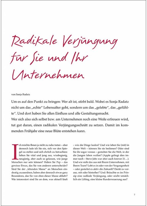 Radikale Verjüngung für Sie und Ihr Unternehmen