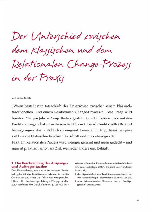 Der Unterschied zwischen dem klassischen und dem Relationalen Change-Prozess in der Praxis