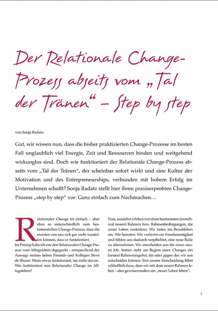 Der Relationale Change- Prozess abseits vom „Tal der Tränen“ – Step by step