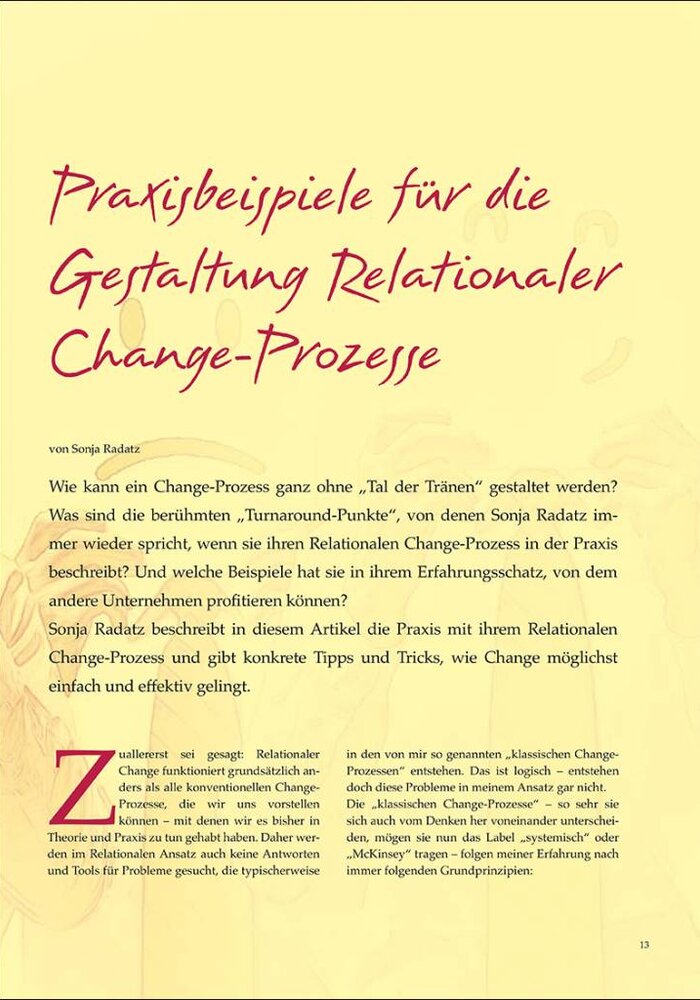 Praxisbeispiele für die Gestaltung Relationaler Change-Prozesse