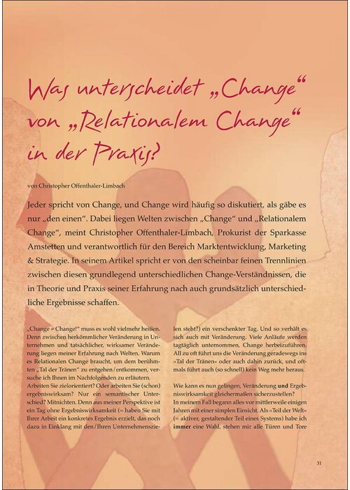 Was unterscheidet „Change“ von „Relationalem Change“ in der Praxis?