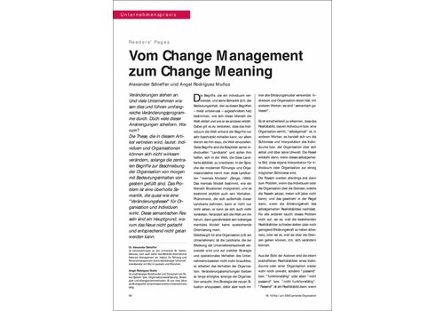Vom Change Management zum Change Meaning