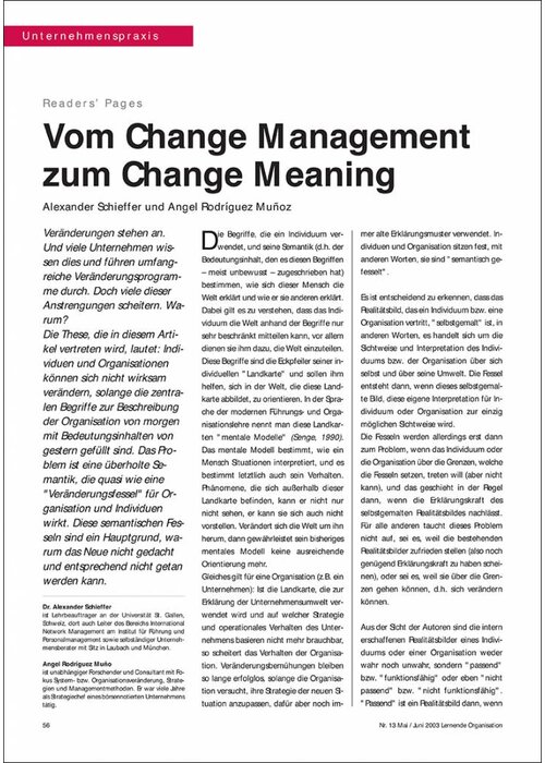 Vom Change Management zum Change Meaning