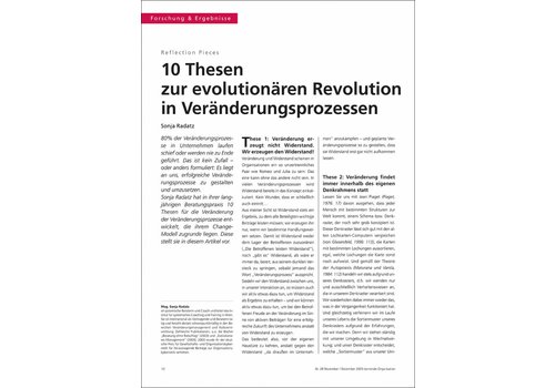 10 Thesen zur evolutionären Revolution in Veränderungsprozessen