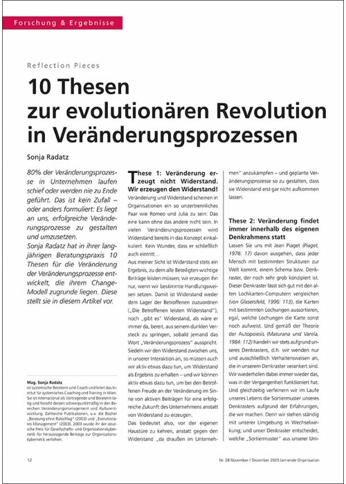 10 Thesen zur evolutionären Revolution in Veränderungsprozessen
