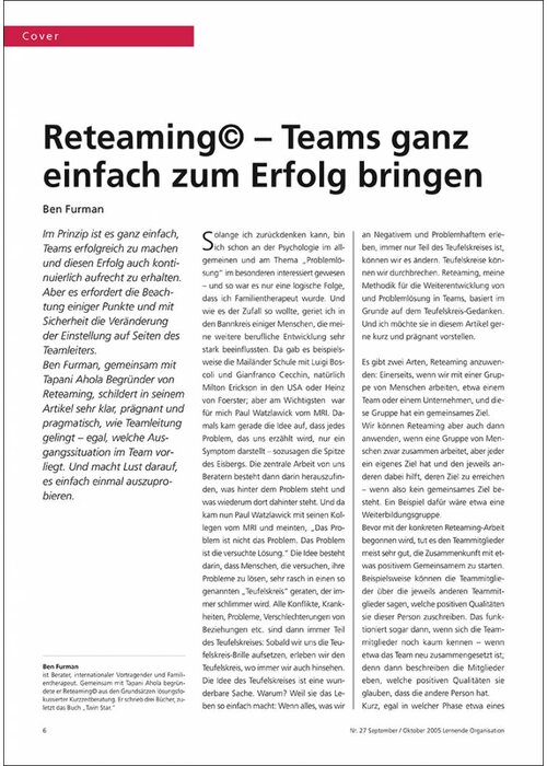 Reteaming© – Teams ganz einfach zum Erfolg bringen