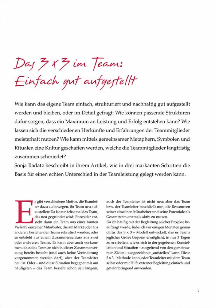Das 3 x 3 im Team: Einfach gut aufgestellt