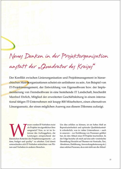 Neues Denken in der Projektorganisation anstatt der „Quadratur des Kreises“