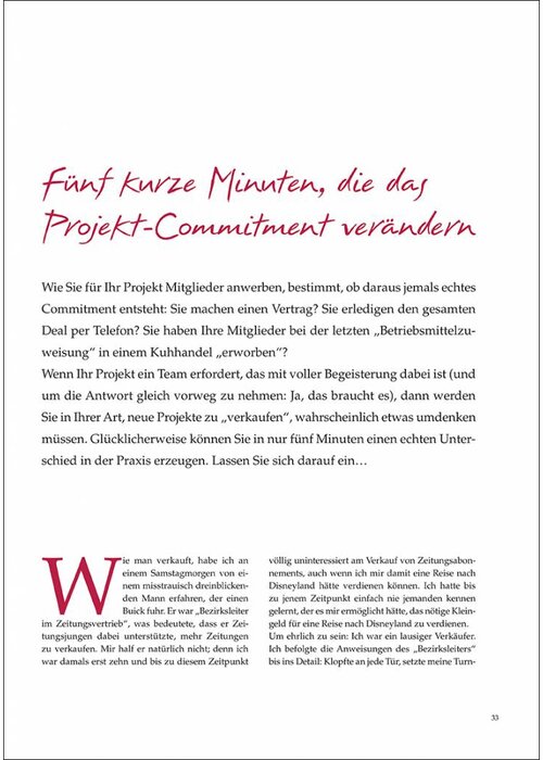 Fünf kurze Minuten, die das Projekt-Commitment verändern