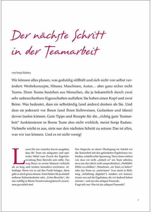 Der nächste Schritt in der Teamarbeit