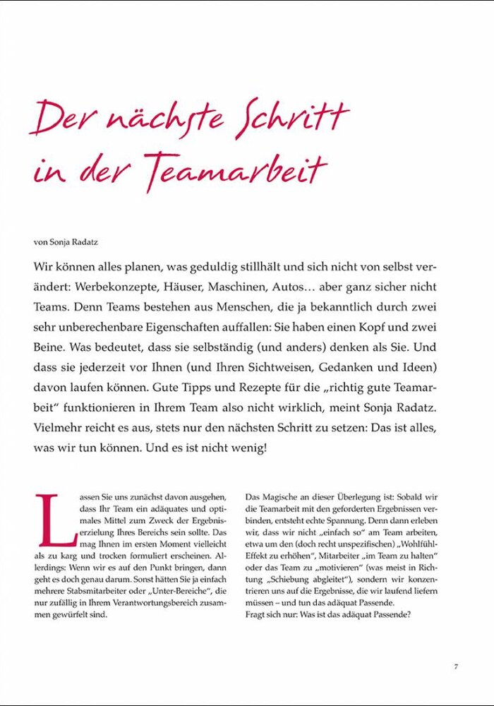 Der nächste Schritt in der Teamarbeit