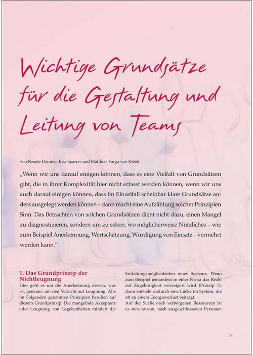 Wichtige Grundsätze für die Gestaltung und Leitung von Teams