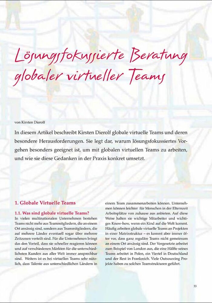 Lösungsfokussierte Beratung globaler virtueller Teams