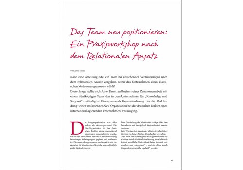 Das Team neu positionieren: Ein Praxisworkshop nach dem Relationalen Ansatz