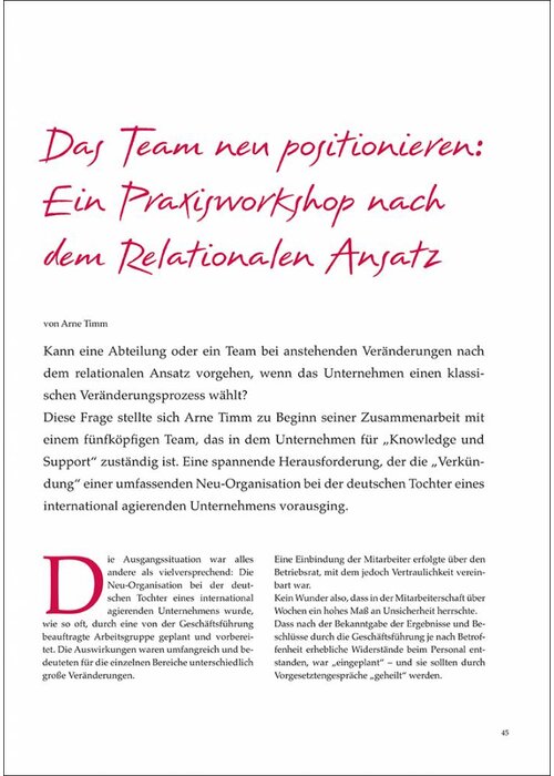 Das Team neu positionieren: Ein Praxisworkshop nach dem Relationalen Ansatz