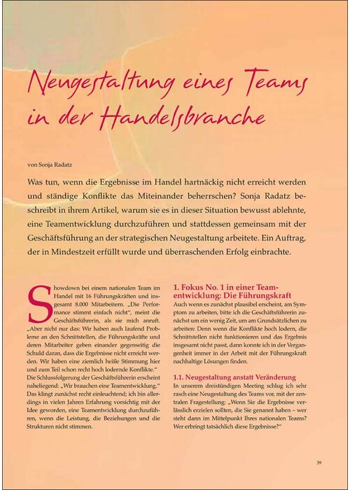 Neugestaltung eines Teams in der Handelsbranche