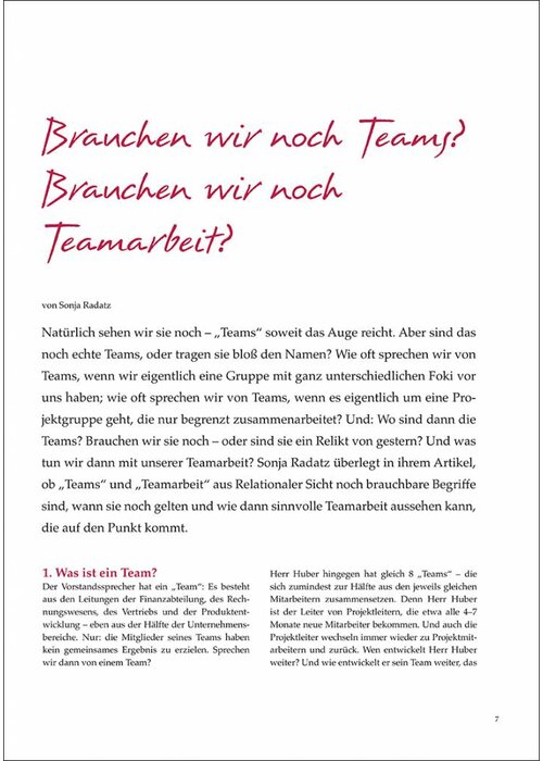 Brauchen wir noch Teams? Brauchen wir noch Teamarbeit?