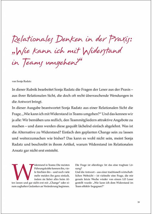 Relationales Denken in der Praxis: "Wie kann ich mit Widerstand in Teams umgehen?"