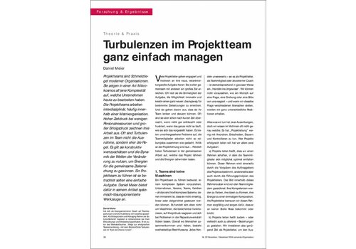 Turbulenzen im Projektteam ganz einfach managen