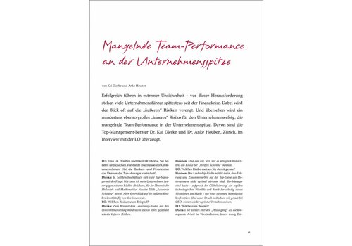 Mangelnde Team-Performance an der Unternehmensspitze