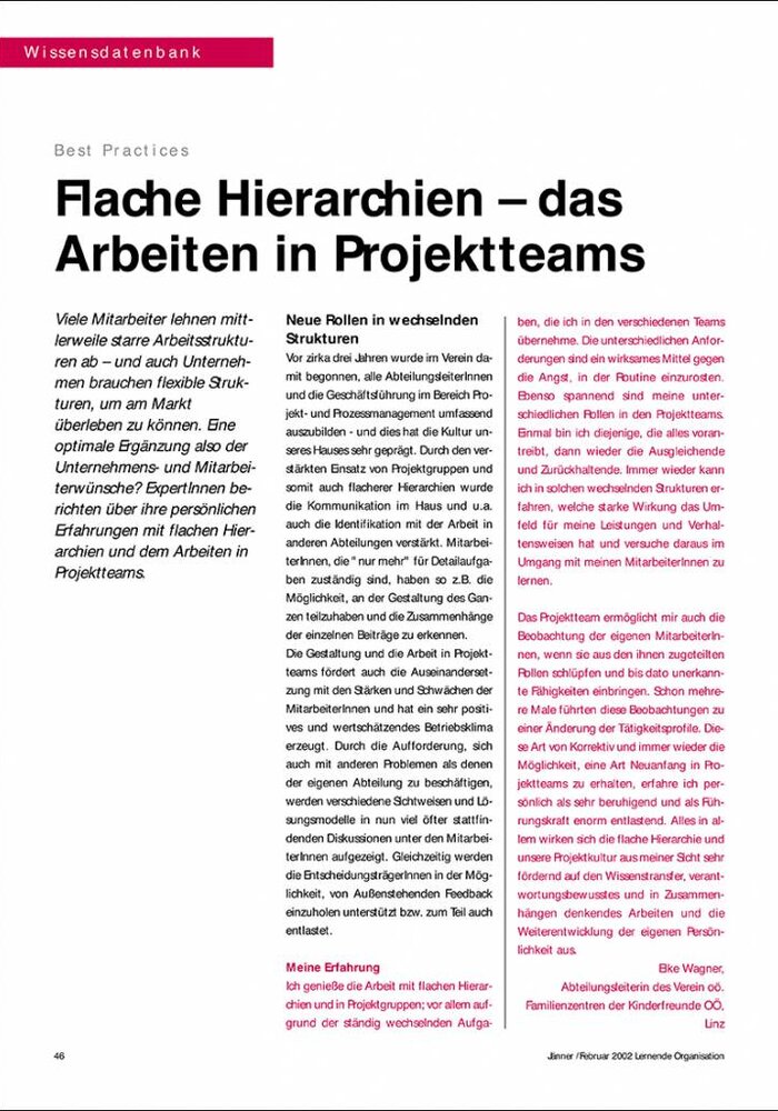 Flache Hierarchien – das Arbeiten in Projektteams