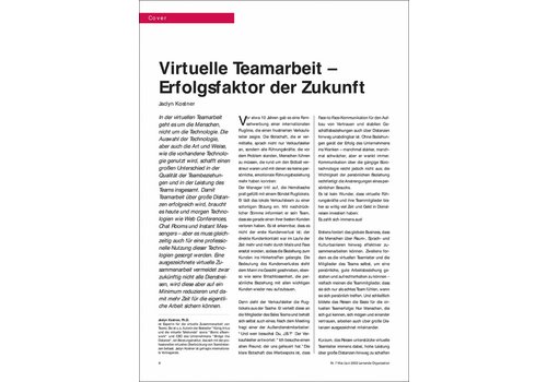 Virtuelle Teamarbeit – Erfolgsfaktor der Zukunft