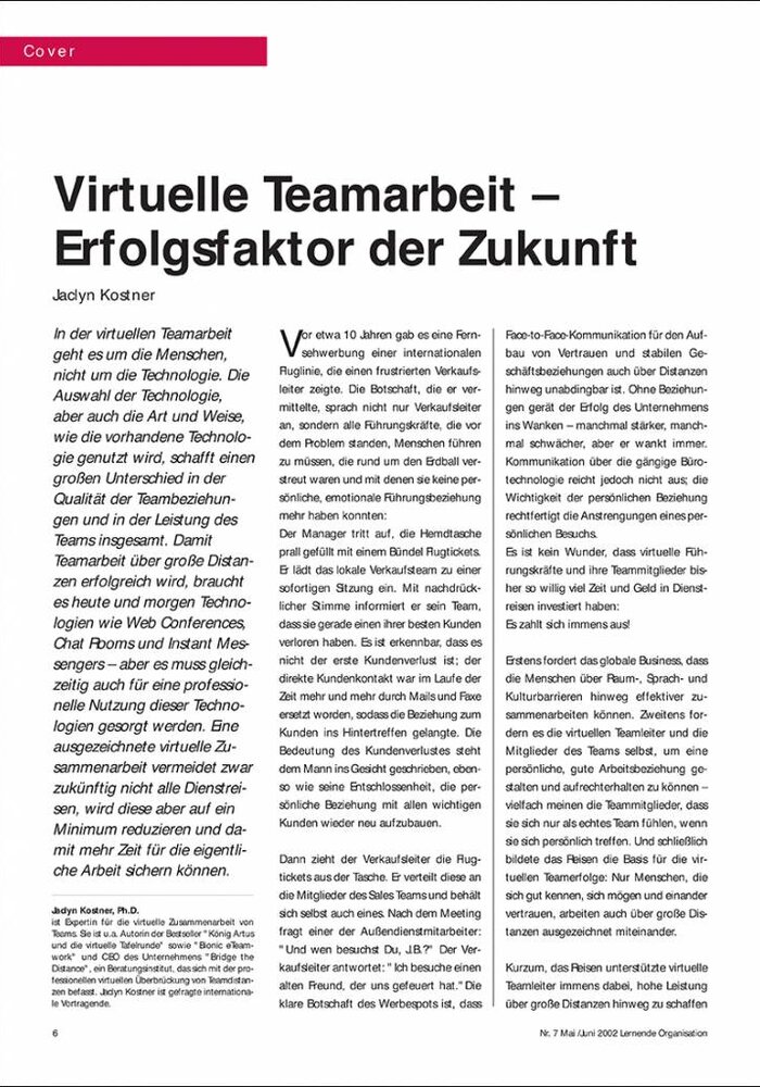 Virtuelle Teamarbeit – Erfolgsfaktor der Zukunft