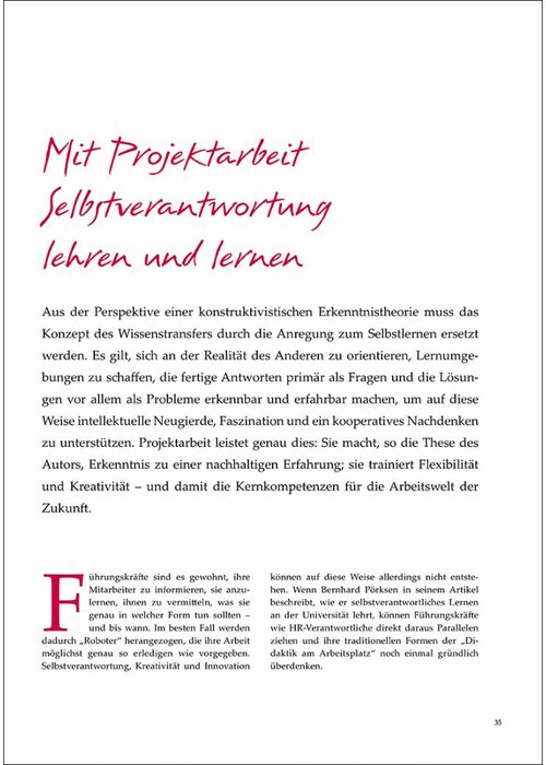 Mit Projektarbeit Selbstverantwortung lehren und lernen