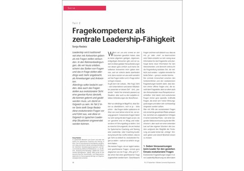 Fragekompetenz als zentrale Leadership-Fähigkeit