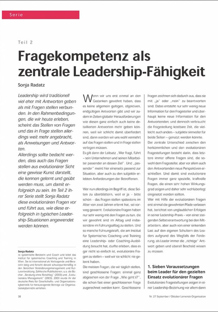 Fragekompetenz als zentrale Leadership-Fähigkeit