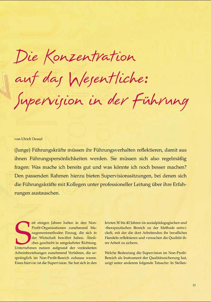 Die Konzentration auf das Wesentliche: Supervision in der Führung