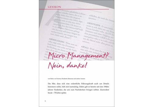 Micro Management? Nein, danke!