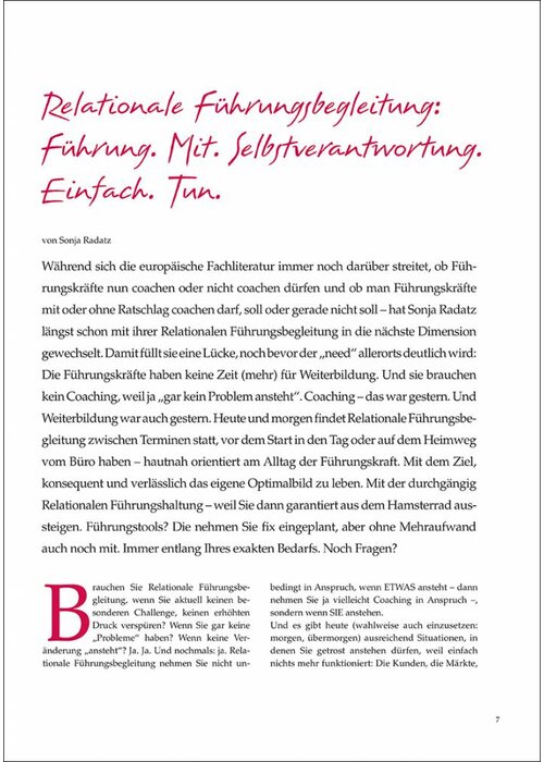 Relationale Führungsbegleitung: Führung. Mit. Selbstverantwortung. Einfach. Tun.