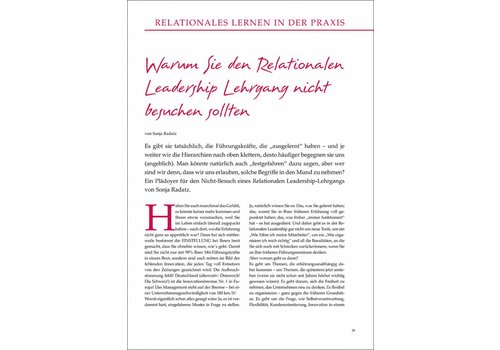 Warum Sie den Relationalen Leadership Lehrgang nicht besuchen sollten Warum Sie den Relationalen Leadership Lehrgang nicht besuchen sollten