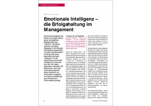Emotionale Intelligenz – die Erfolgshaltung im Management