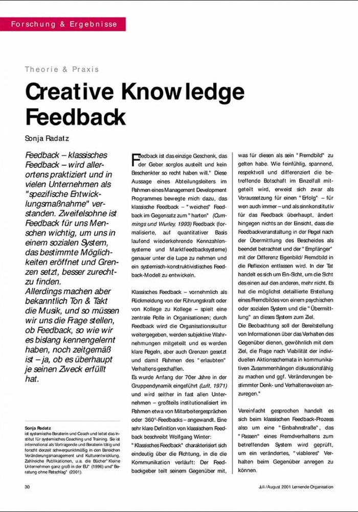 Creative Knowledge Feedback