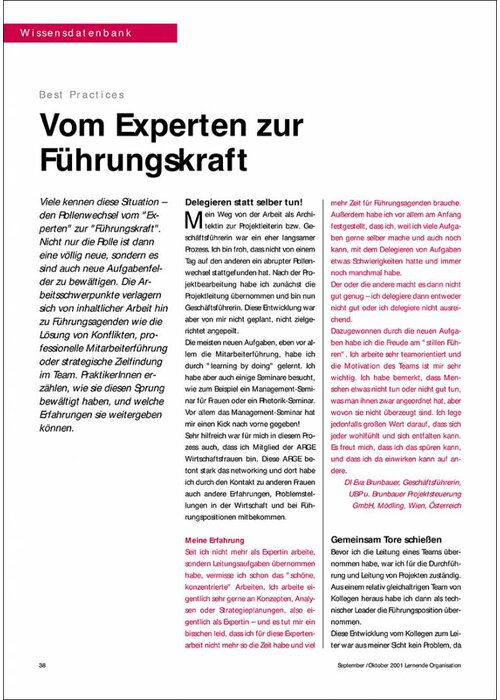 Vom Experten zur Führungskraft