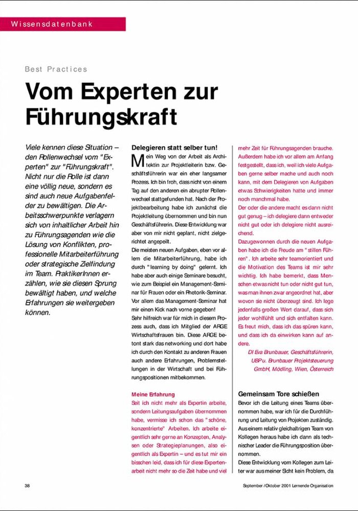 Vom Experten zur Führungskraft