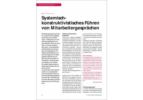 Systemischkonstruktivistisches Führen von Mitarbeitergesprächen