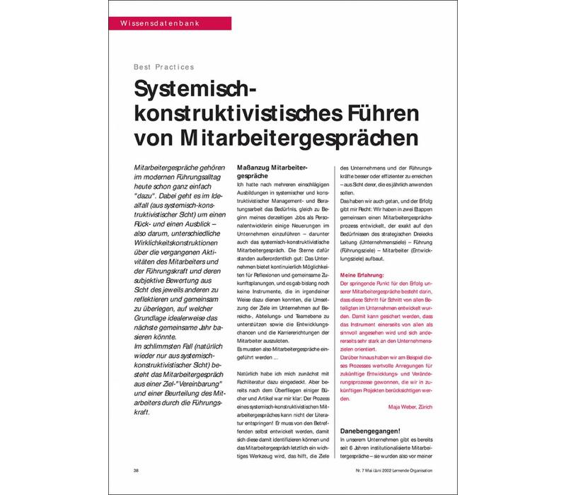 Systemischkonstruktivistisches Führen von Mitarbeitergesprächen