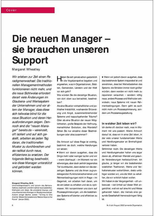 Die neuen Manager – sie brauchen unseren Support